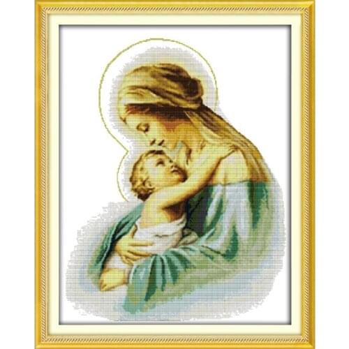 Madonna and Child (3) Cross Stitch DMC Cross Stitch Kit 14ct 11ct Mother and Child Pattern Embroidery Set DIY Manual Needlework