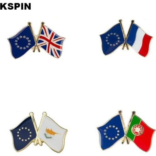 Eropean Union Friendship Flag Lapel Pin Brooch Badge Jacket Coat Pocket Brooches Pins Accessories