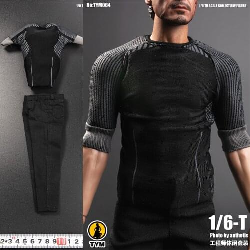 TYM064 1/6 Scale Leisure Clothes Set Model Male Figure Clothes Repairman Tony for 12'' Muscle Action Figure Accessories