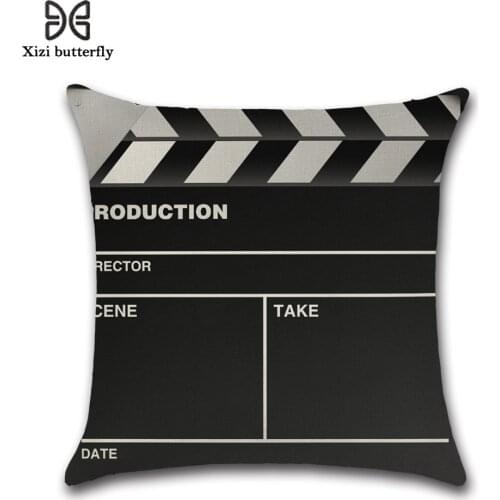 2021 New Cinema Popcorn Pillow Cover Movies Game Playing Board Sofa Waist Throw Cushion Cover Home Decor Cotton Linen Pillowcase