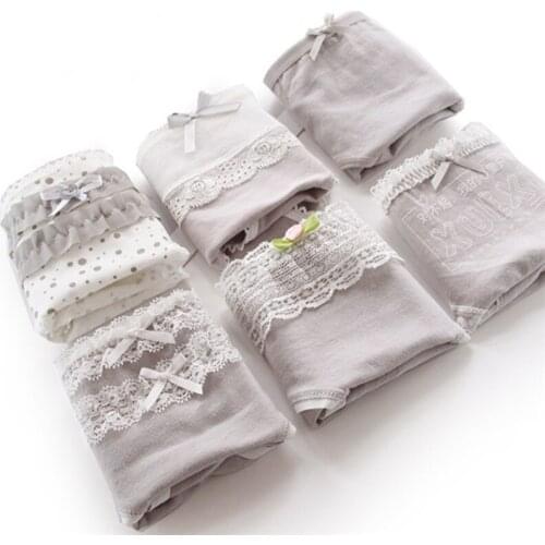 New Arrived 4Pcs/Lot Girl Panties Underwear Lace Briefs Cotton Lingerie Soft Comfortable Bowknot Cartoon Panty Wholesale HUI-4