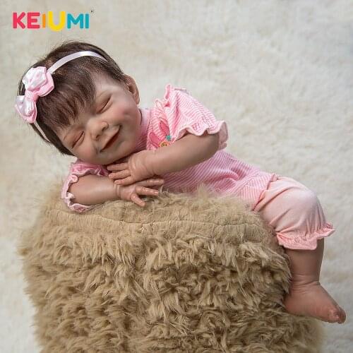 New Arrival KEIUMI Lovely 20 Inch New Reborn Baby Pink bow Toy Doll For Childrens Day Gift Birthday gift