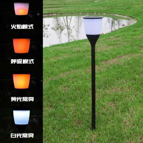 New Round Multi-function Solar Flame Light Outdoor Decoration Simulation Torch Light 65LED Lawn Light Landscape Light