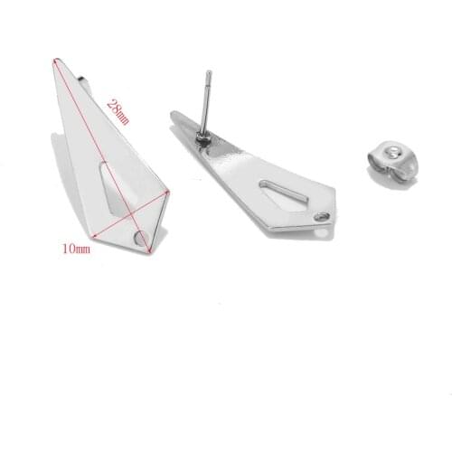 New style Stainless Steel Post Stud Earrings with Holes for Dangle Earring Jewelry Making