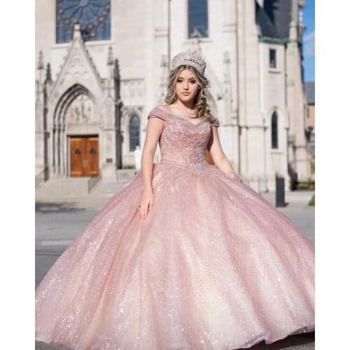 Charming Sequined Quinceanera Dresses Puffy Skirt vestido de 15 años 2020 Beading Sweet 16 Dress vestidos de xv años Prom Gowns