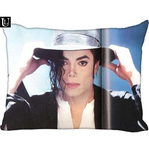 Custom michael jackson Rectangle Pillow Cover Size 45x35cm (one side) Print Custom Zipper Polyester Cotton Pillowcase more size