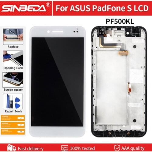 Original 5.0'' For ASUS PadFone S PF500KL Display LCD Digitizer Touch Screen Assembly For ASUS PF500KL T00N LCD Display Screen