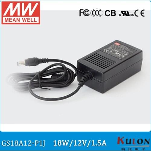 Original Meanwell GS18A12-P1J 18W 1.5A 12V power supply mean well AC/DC Industrial Adaptor
