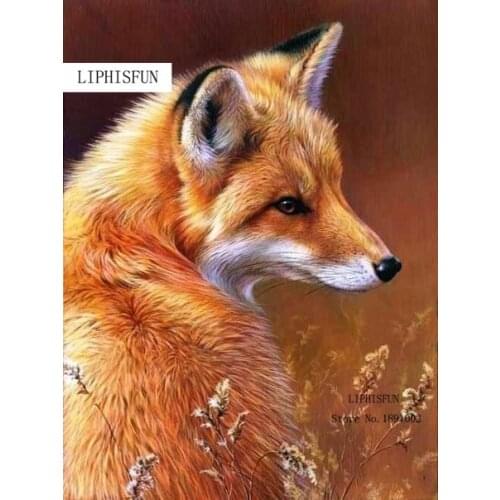 Full Resin Square Diamond Painting Fox Cross Stitch Kits 5D Diamond Embroidery Needlework Home Decoration Diamond