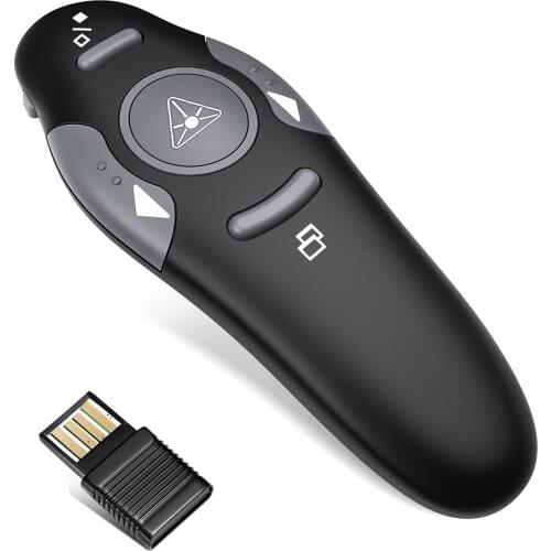 RF 2.4GHz Wireless Presenter Remote with Red Light Pointer Presentation USB Control Clicker For PowerPoint PPT Slide Computer