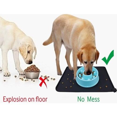 47x30cm Pet Paw Mat Silicone Waterproof Placemat Cat Solid Color Food Pad Pets Bowl Drinking Mats Dog Feeding Easy Washing