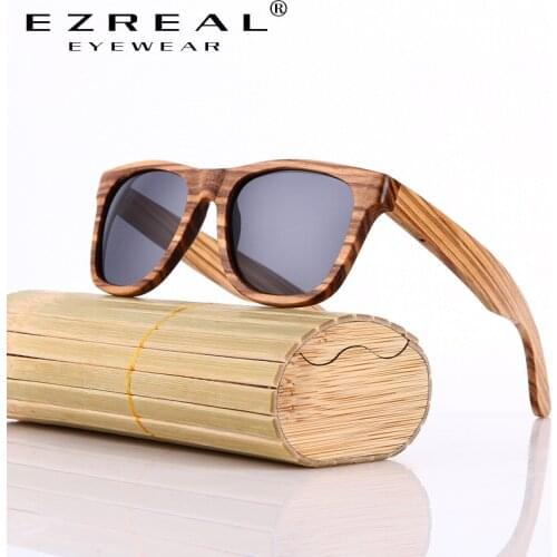 EZREAL New Bamboo Sunglasses Men Wooden Sunglasses Women Brand Designer Vintage Wood Sun Glasses Oculos de sol masculino