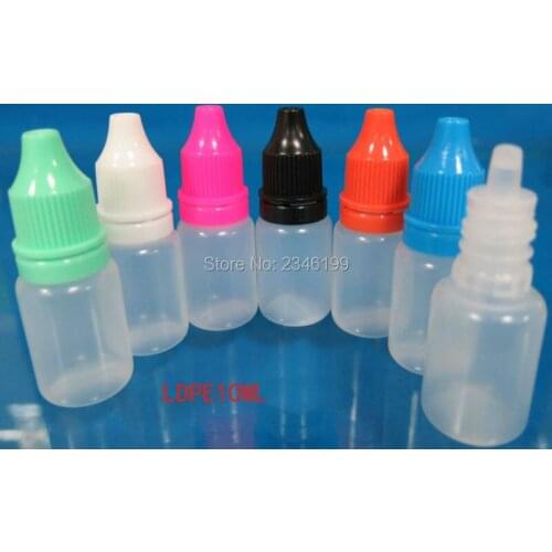 10ML 100pcs/lot Empty Dropper Bottle for E juice Liquid, PE Oil Bottle with Childproof Caps, DIY Plastic Cosmetic Dropper Bottle