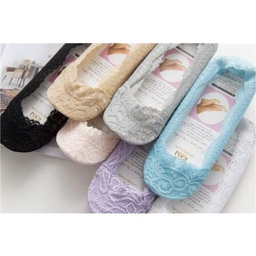 10 pieces= 5 pairs of Spring and summer new Japanese silicone lace female lingerie socks