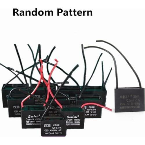 450V 1/1.5/2/2.5/4/6/10uF CBB61 Terminal Ceiling Fan Motor Running Capacitor