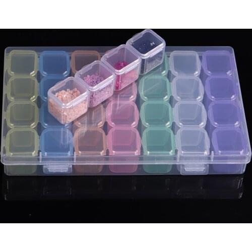 56/28 Grids 5D DIY Diamond Painting Drill Box Jewelry Box Rhinestone Embroidery Crystal Bead Organizer Storage Case Container