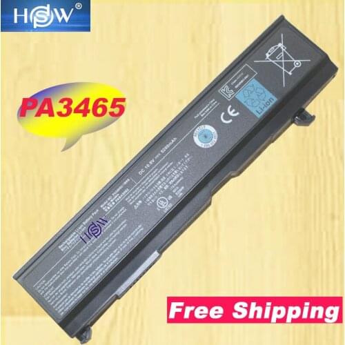 HSW laptop Battery For Toshiba Satellite M50 M70 A100 PA3465U-1BAS laptop Battery PA3465U-1BRS PABAS069 PA3465U PA3465 battery