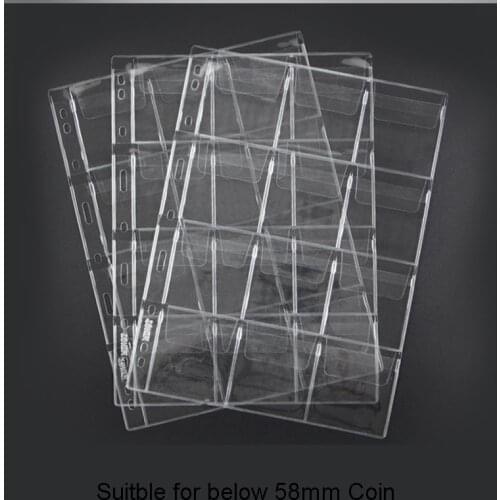 9 Holes 12 Pockets/Page Coin Album 62*62MM PVC Collection Book Collection Coin Holders Protection Album AB-0004