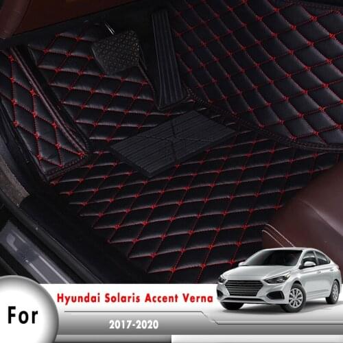 Cover Carpets Car Floor Mats For Hyundai Solaris Accent Verna 2017 2018 2019 2020 Auto Interior Accessories Styling Waterproof