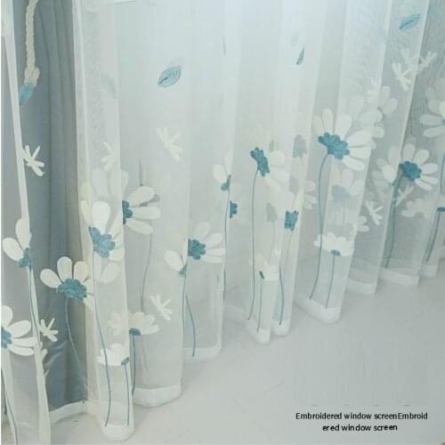 White tulle curtain flower embroidered tulle curtains For Bedroom Window Curtain For Living Room Sheer Curtains Kitchen curtain