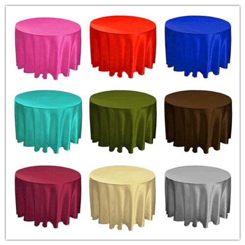 Free shipping 5PC/lot Satin Table Cloth Round Satin Tavle Cover for Banquet Wedding Party Decoration Supply 180" High Quality