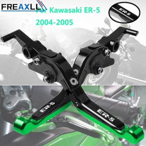 For Kawasaki ER-5 ER5 ER 5 2004 2005 CNC Aluminum Motorbike Levers Motorcycle Brake Clutch Levers Foldable Extendable Adjustable
