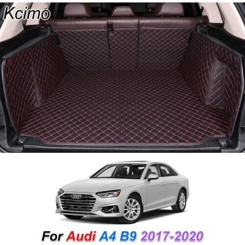 Custom Leather Car Trunk Mats For Audi A4 B9 2017 2018 2019 2020 Rear Trunk Floor Mat Tray Carpet Cargo Liner Car Accessories