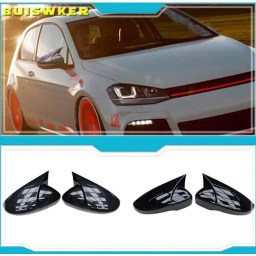 For Scirocco PASSAT Beetle 2009-2018 Carbon Fiber Door Side Wing Rearview Mirror Ox Horn Cover Cap Car Accessories