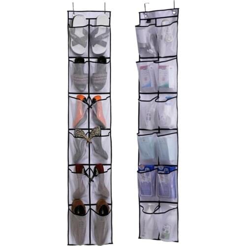 12 Grids Multi-layer Shoes Storage Bag Multi-functional Socks Organizer Hanging Bag for Dormitory Household Wardrobe Door