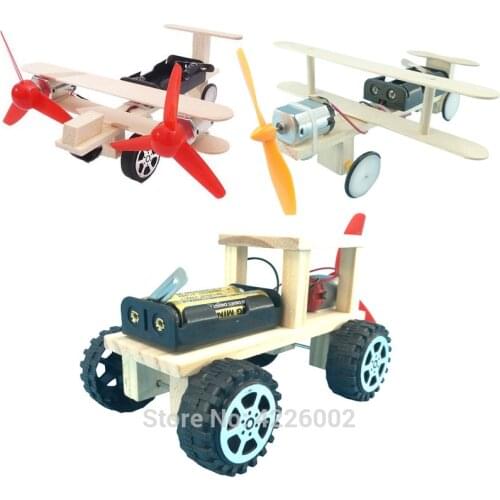 DIY Kit Plane Car Science Experiment Kids Electronic Education STEM physics Toys Technology Inventions Project for Children Boy