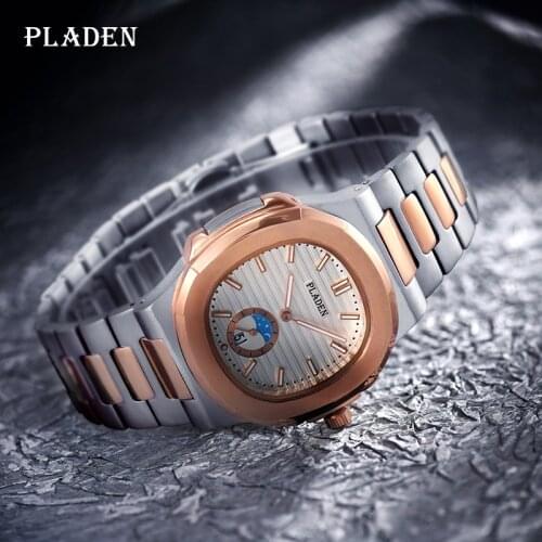 PLADEN Men's Watch With Leather Strap