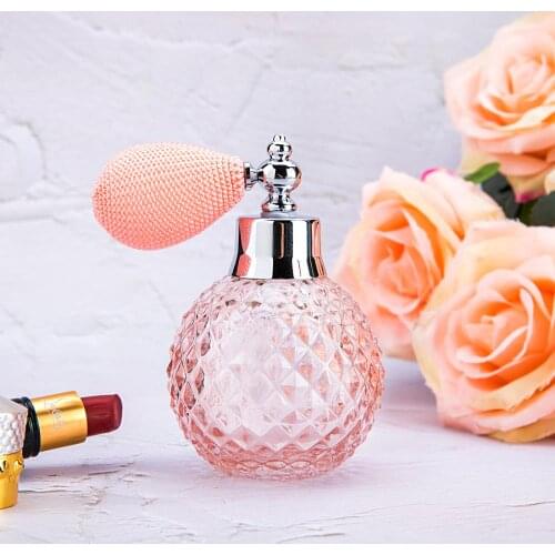 H&D 110ml Empty Crystal Glass Vintage Perfume Replacement Spray Bottle Atomizer Luxury Series Gift Home Wedding Decor(Pink)