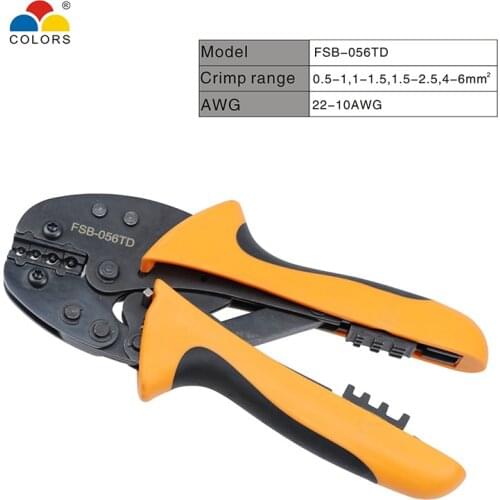 COLOR FSB-054YJ FSB-056TD Crimping Hand Tool Pliers Crimper Cable Plier Wire Cutter Crimp Range 0.5-4mm 0.5-6mm 22-12AWG