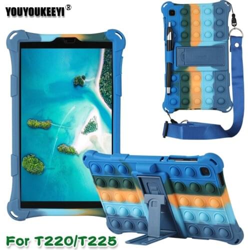 Pop Push It Bubble Silicon Cover Case For Galaxy Tab A7 Lite 2021 8.7" Kids Safe Shockproof Silicone Cover For SM-T220/T225