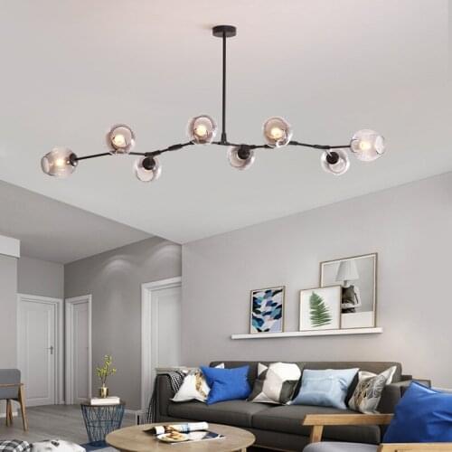 Nordic lighting living room chandelier postmodern minimalist personality restaurant bedroom magic bean molecular lighting