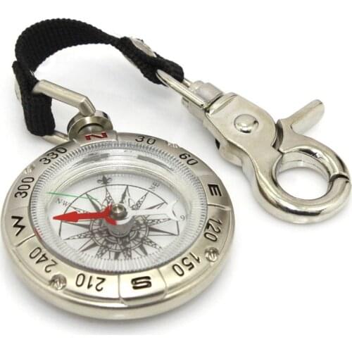 Vintage metal lanyard Portable keychain compass Camping Hiking Pointer Pointing Guider sports outdoors equipment