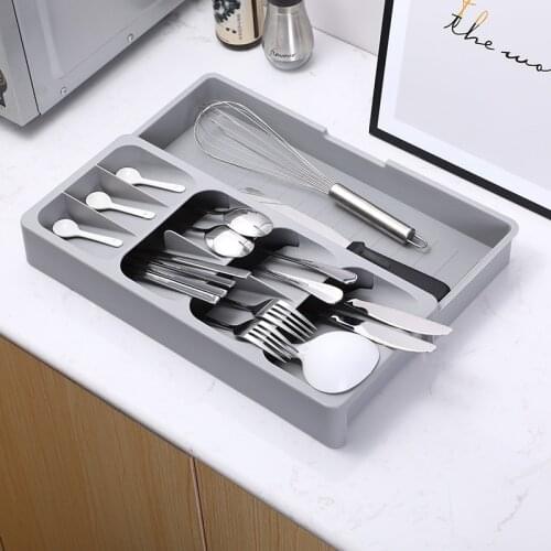 Expand Drawer Cutlery Utensils Tray Store Organizer Drawer Kitchen Tools Drawer Divider Kitchen Storage Cabinet Plastic Drawer