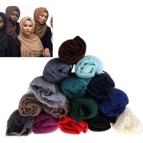 Women Islam Maxi Crinkle Cloud Hijab Scarf Shawl Muslim Long Shawl Stole Wrap
