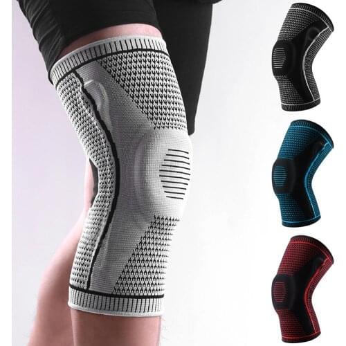 1PC Knee Brace Elastic Knee Pads Silicone Breathable Comfortable Knee Protection Fitness Basketball Volleyball Support Dropship