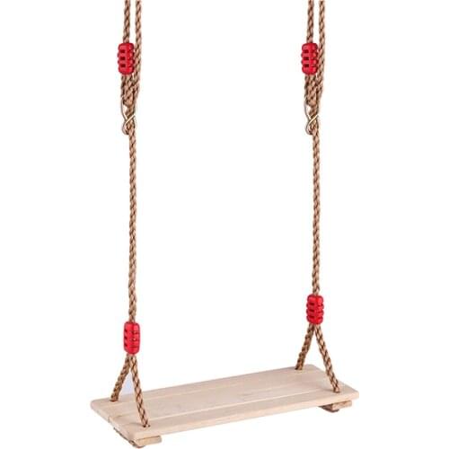 100KG Adjustable Rope Wooden Flat Swing Seat Garden & Patio Hanging Swinget Children Summer Outdoor Sports Game Toy