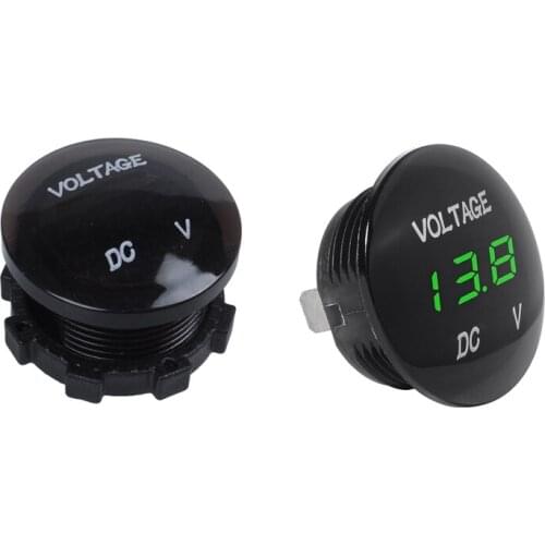 2x Voltage Meter Universal Voltmeter Digital Display Water Resistant LED Green/Red Color for 12V-24V DC Car Motorcycle