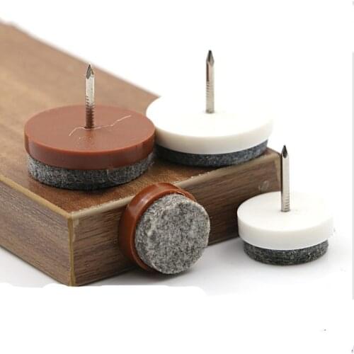 20pcs Mini Chair Leg Plastic Felt Pad wood Floor protection Nail mat Table Non Slip Noise Furniture feet Bottom Accessories
