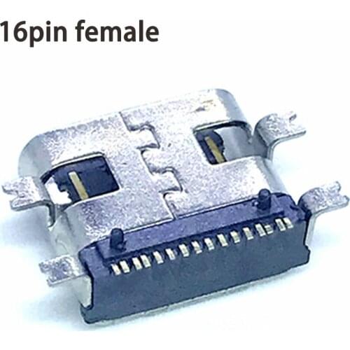 20pc Positive and negative insertion Type C 16P SMT Socket Connector USB 3.1Female For Samsung LenovoPCB Design DIY High Current