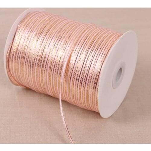 3mm 1/8" solid satin ribbon w/gold wedding decoration candy cake wrapping craft accessories scrapbook material 20yards 04