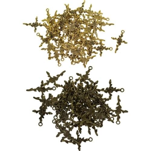 50 pcs Antique Crosses Charms Pendants for Bracelet and Necklace DIY Jewelry Making Findings