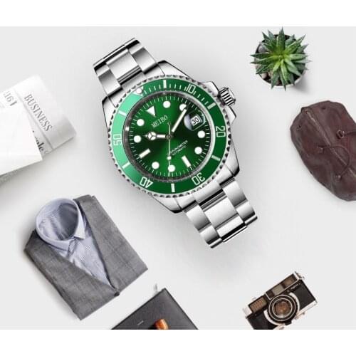 Mens Magnifying Glass Calendar Mens Watch Three Color Steel Band Watch Trend Leisure Creative Watch