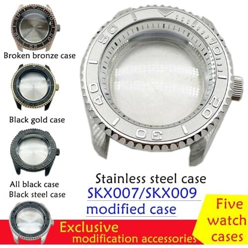 SKX007/SKX009 modified yacht style accessories case for Seiko NH35/NH36/4R/6R movement water ghost watch