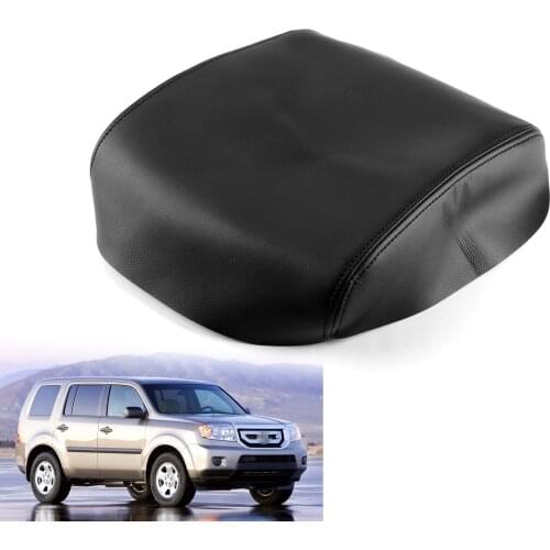 TAIHONGYU Black Center Console Front Door Leather Armrest Cover Fit For Honda Pilot 2009-2015