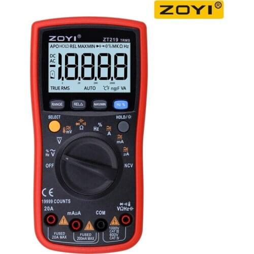 ZOYI ZT219 Digital Multimeter 19999 Counts True Rms Multimeter Transistor Tester Voltimetro Profesional Capacitance Meter