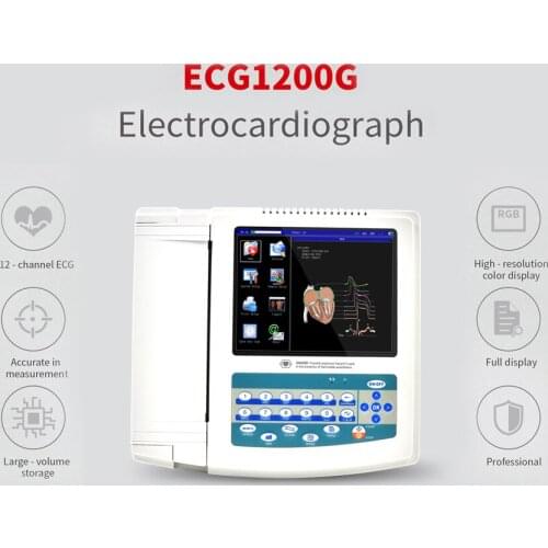 CONTEC ECG1200G Digital 12 channel/lead CE,FDA Touch Screen EKG+PC Sync software, Electrocardiograph Free Shipping